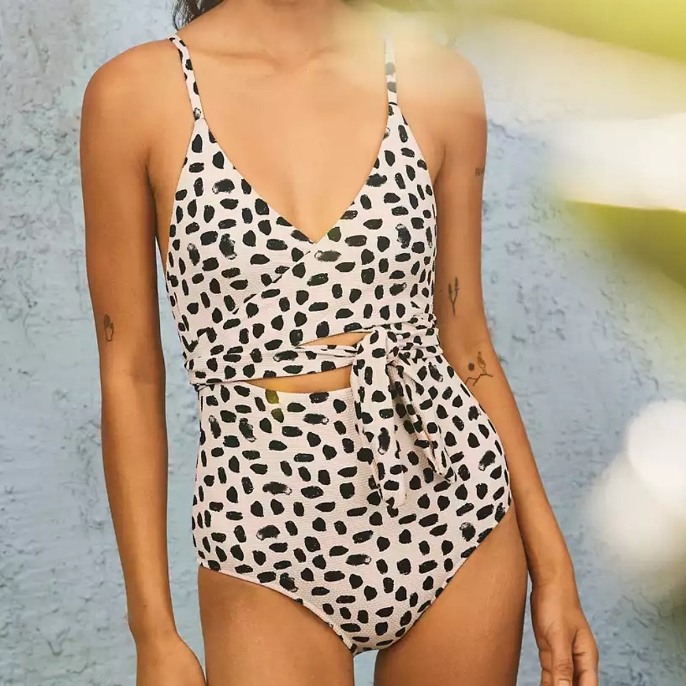 NWT Aerie Pique Wrap Textured Swimsuit